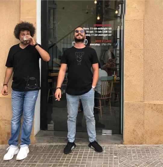 Founders Fadi El Hout and Ramzi El Far outside Husk Beirut